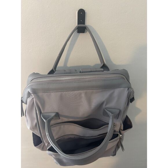 Wild Fable Gray Nylon Convertible Backpack Tote Everyday Bag Multi Pocket - Picture 6 of 8